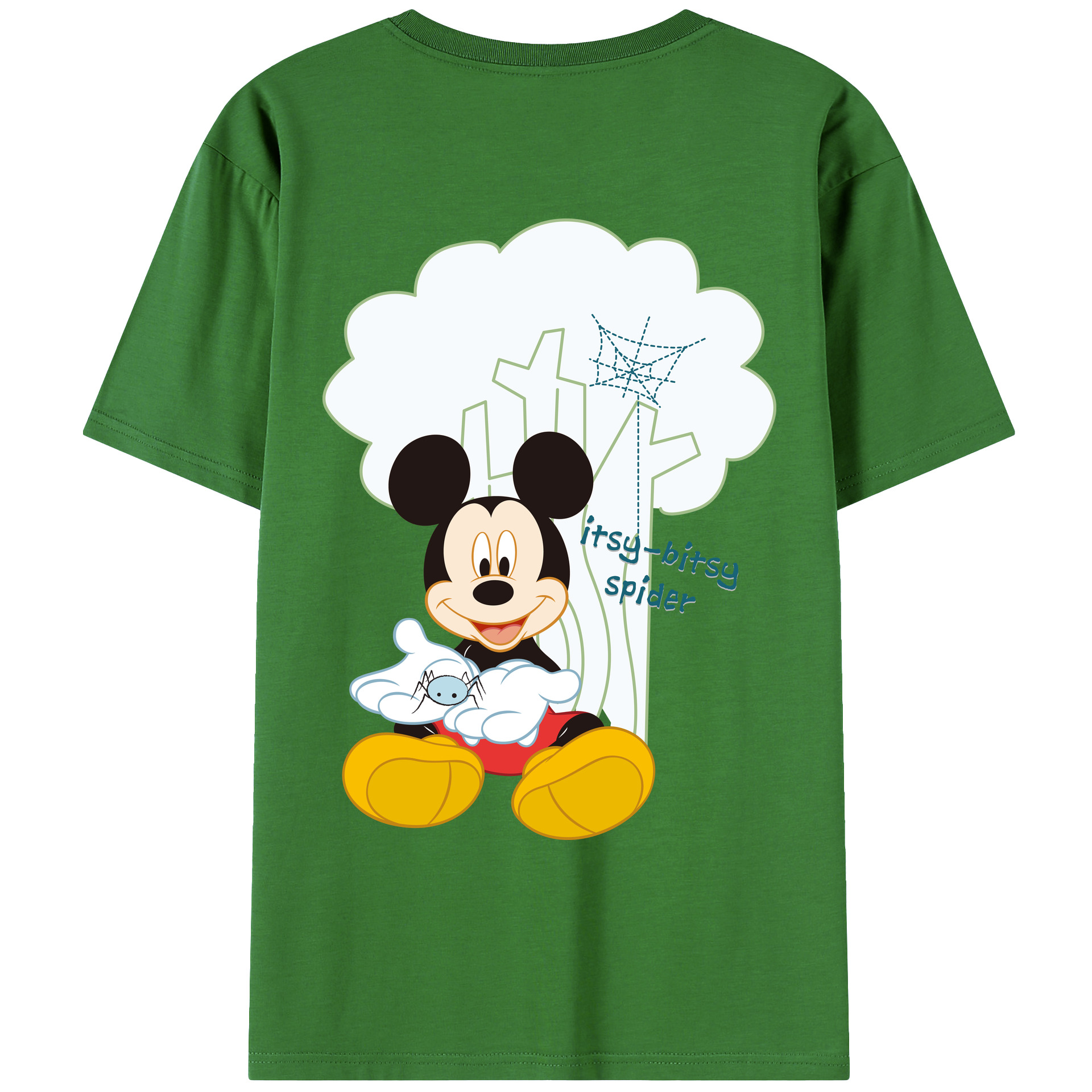 （画像用） ミッキーマウス Mickey Mouse レディース半袖Tシャツ(バックプリント)